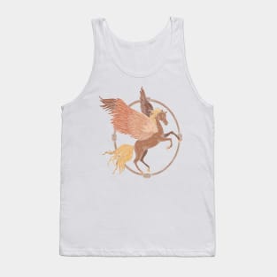 Flying pegasus in a wooden frame Tank Top